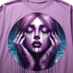 Denim tears printing t shirt purple